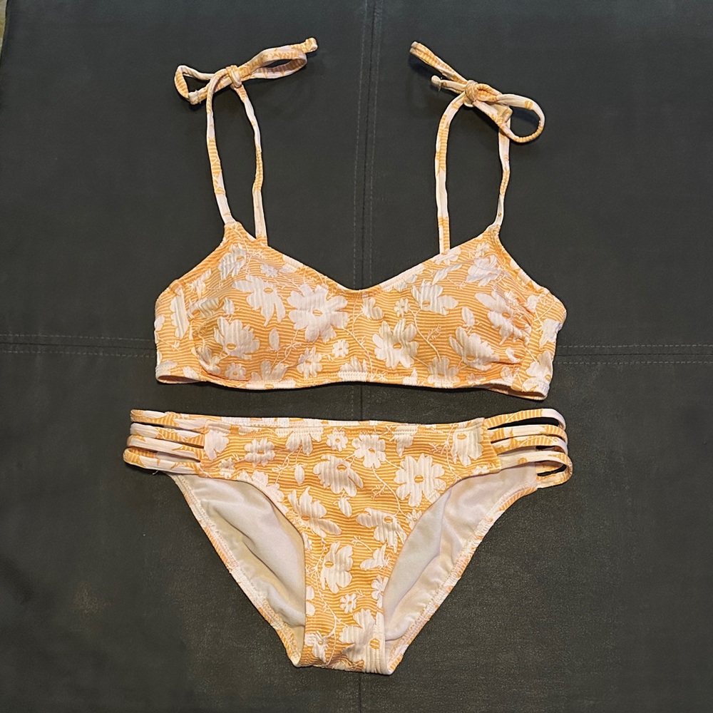 Xhilaration Orange Floral Bikini